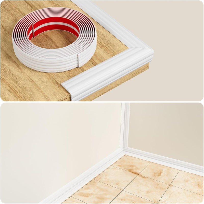 Duzzy Wall Corner Protector Trim, 10.5 Feet Flexible Inside & Outside Corner Guard Trim, Peel and Stick Corner Molding, Self-Adhesive Strip for Wall Edge, Ceiling, Door Frames, Countertop - Image 4